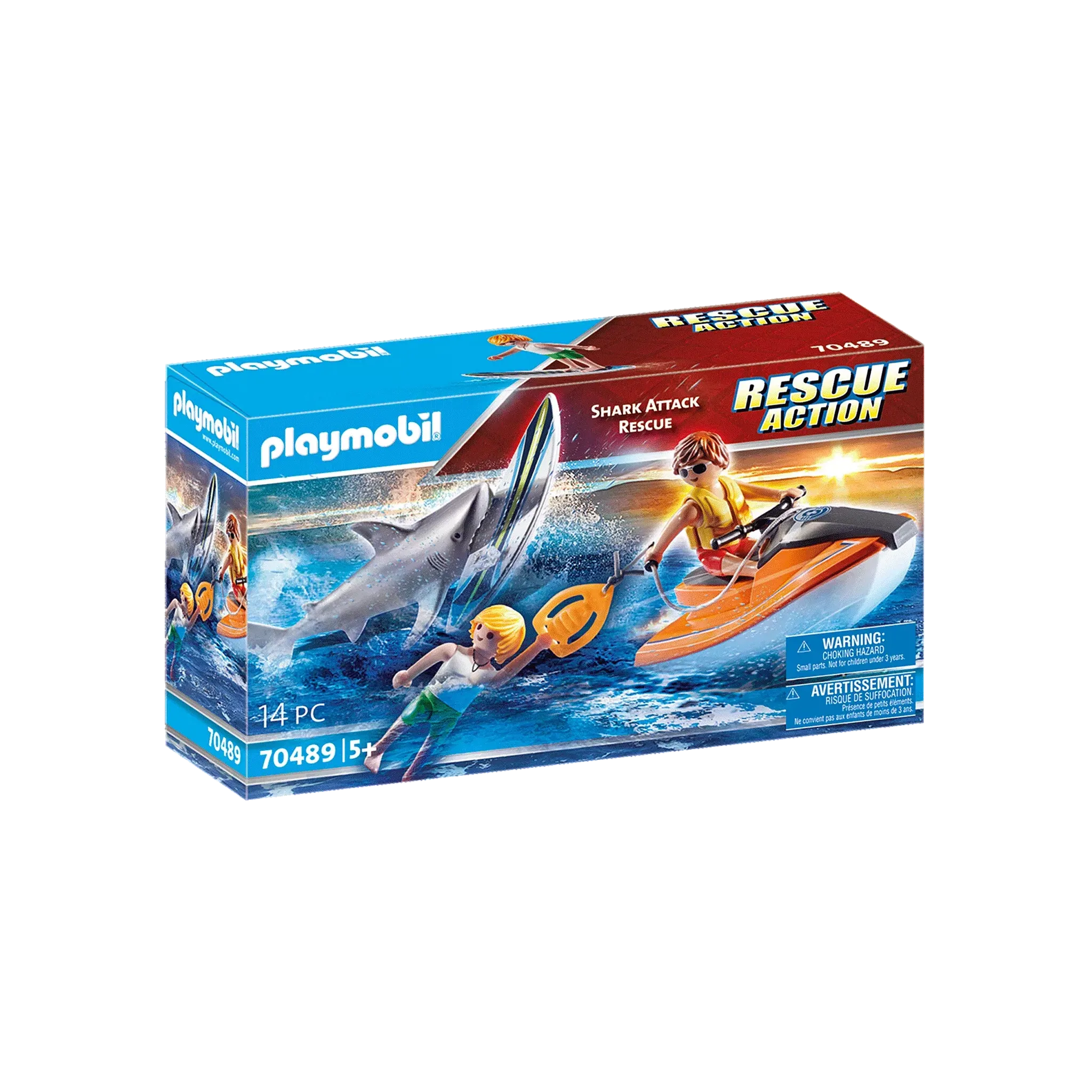 Shark rescue top boat toy