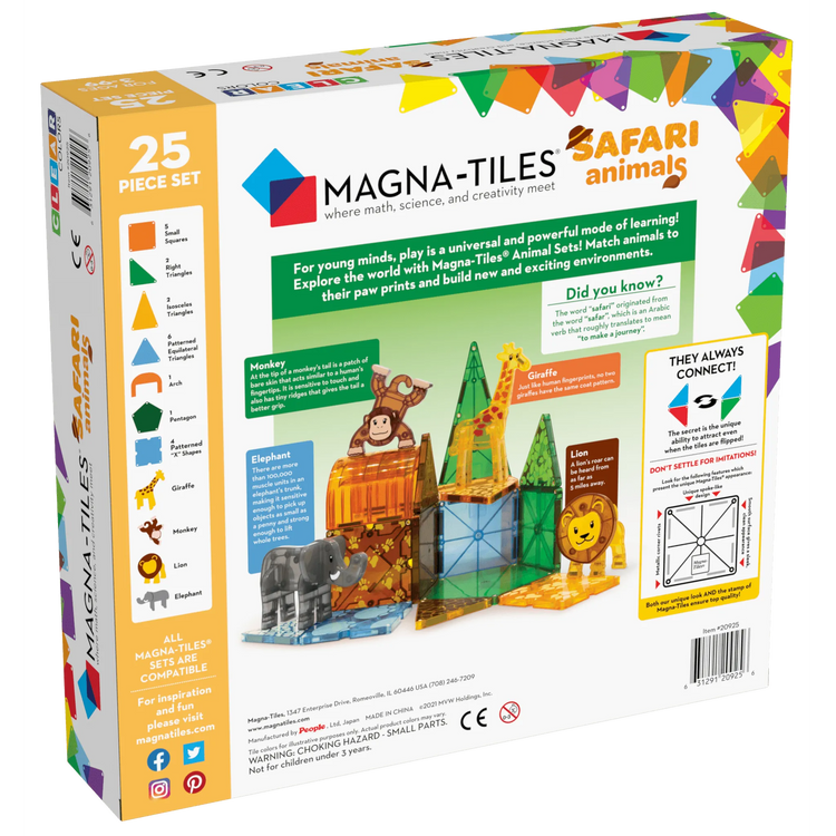 Magna-Tiles | Safari Animals 25 Pc