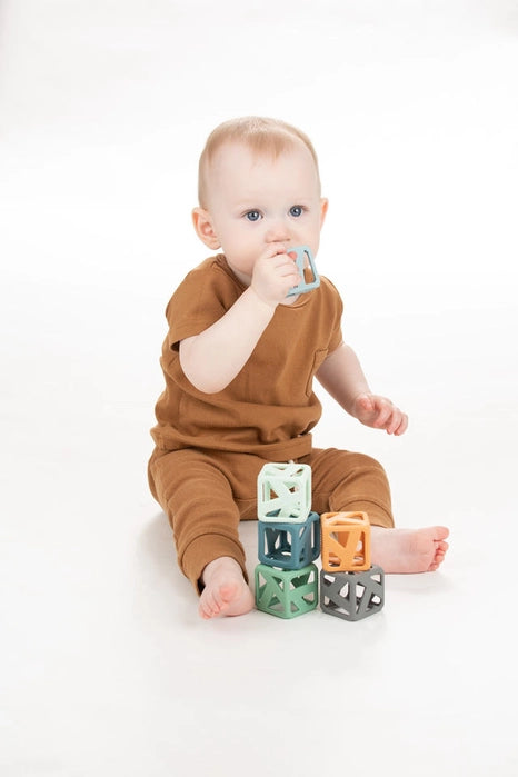 Stack N' Chew Cubes Earthy Tones For Ages 3Mons+