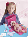 La Newborn Realistic Baby Doll 13" With Diaper Bag Gift Set For Ages 2+