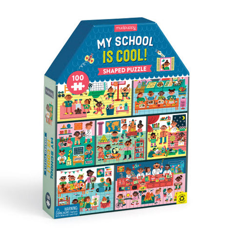 Puzzle 100PC House Shaped My School Is Cool