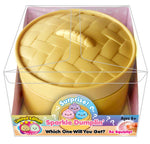 Limited Edition Sparkle Dumplin surprise squishy toy in bamboo steamer basket packaging for ages 6 plus