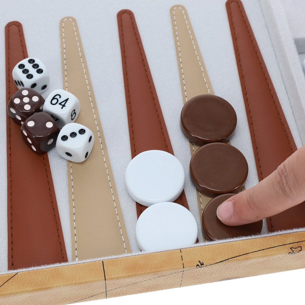 Backgammon | Leatherette Set | Map Style Game - 8