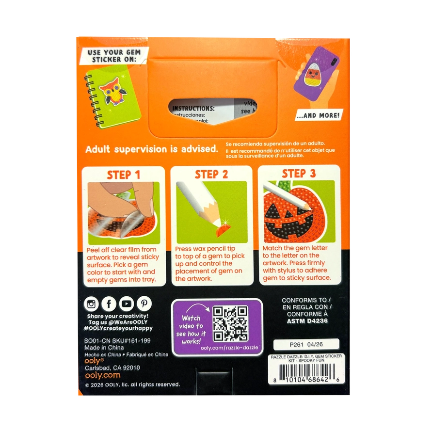 Mini Razzle Dazzle | Spooky Gem Sticker Kit 6+ - 6
