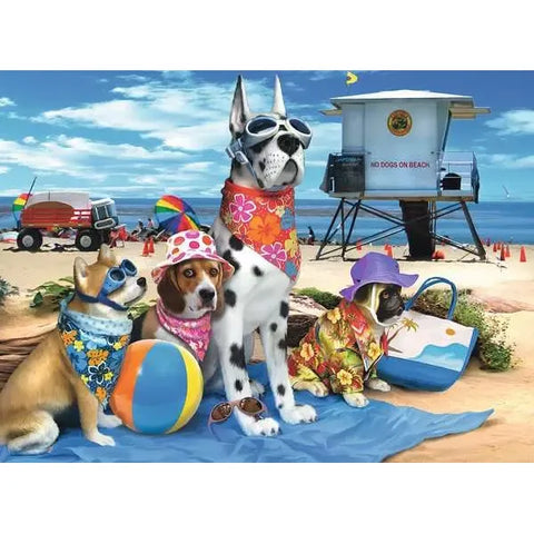 Puzzle | No Dogs on the Beach | 100 Pc XXL - CR Toys