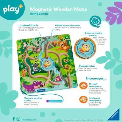 Magnetic Wooden Maze | Jungle - CR Toys