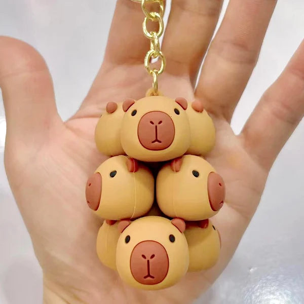 Key Charm Capybara Family Keychain For Ages 5+