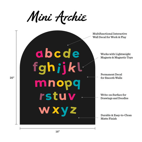 Magnetic Letters | Black Mini Arch Wall Decal - 1
