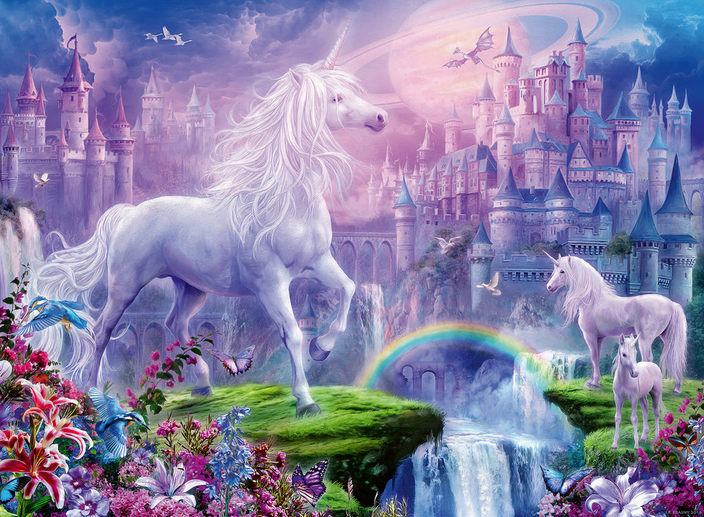 Unicorn Kingdom 100 Pc Glitter Puzzle For Ages 6+