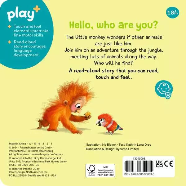 Are You A Monkey Like Me? Touchy-Feely Book 18m+ - CR Toys
