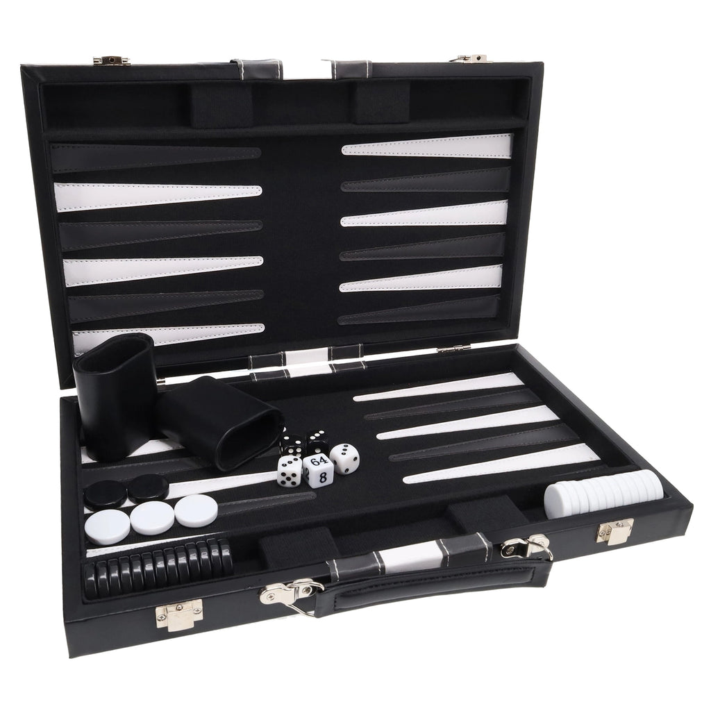 Backgammon | Leatherette Set | Black Stripe Game - 3