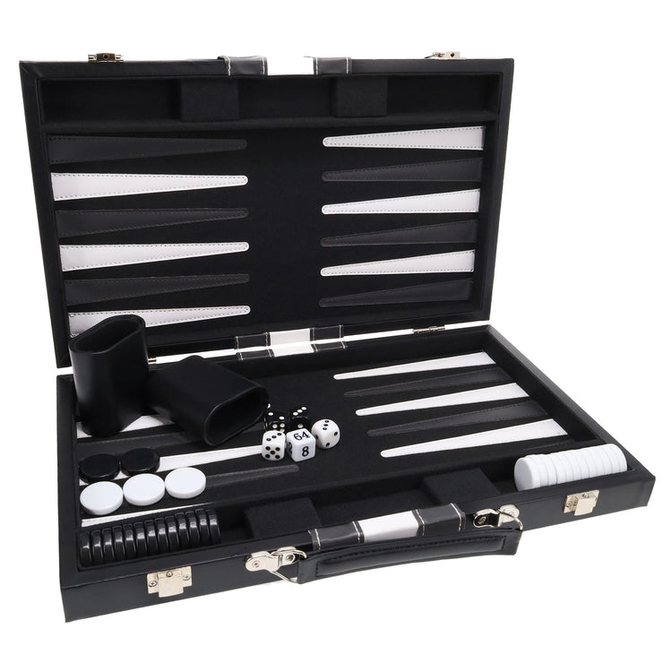 Backgammon | Leatherette Set | Black Stripe Game - 3