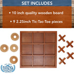 Tic Tac Toe | Solid Wood Board | 9 Inch Game - 5