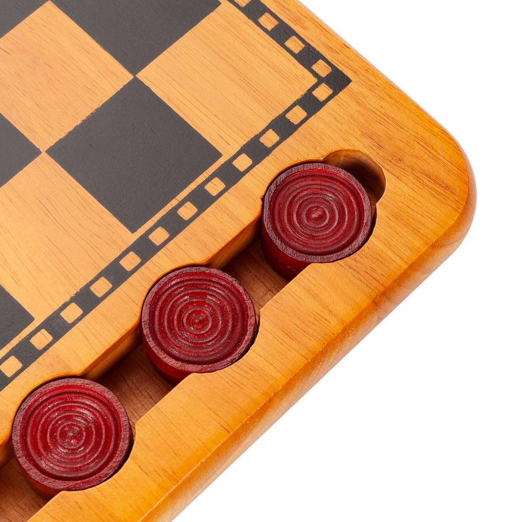 Checkers | Red & Black Solid Wood | 14.5 Inch Game - 8