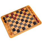 Checkers | Red & Black Solid Wood | 14.5 Inch Game - 5