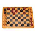 Checkers | Red & Black Solid Wood | 14.5 Inch Game - 1