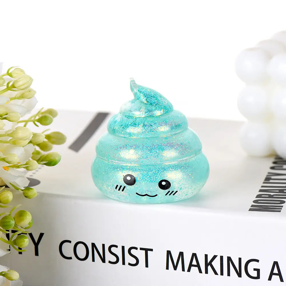 Maltose | Glitter Smiley Poop Teal - 1