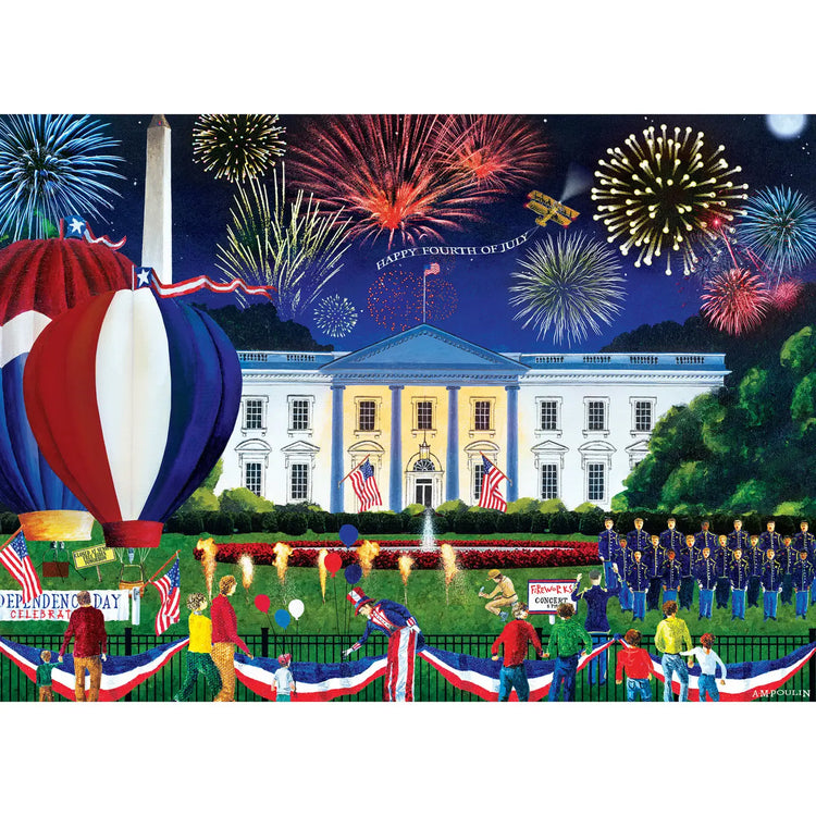 Puzzle | Americana - White House Fireworks | 500 Piece Ez Grip - 2