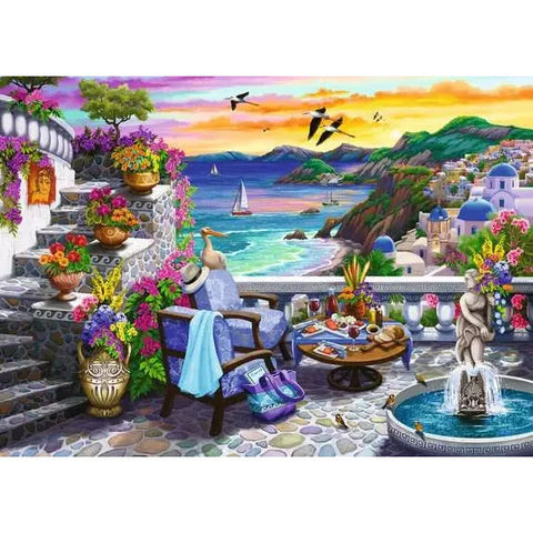 Puzzle | Santorini Sunset | 300 pc Large Format - CR Toys
