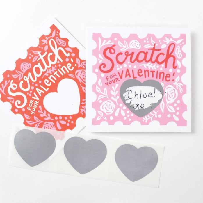 Scratch-Off Valentine Cards- Floral for Ages 6+