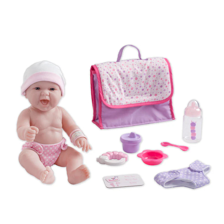 La Newborn Realistic Baby Doll 13" With Diaper Bag Gift Set For Ages 2+