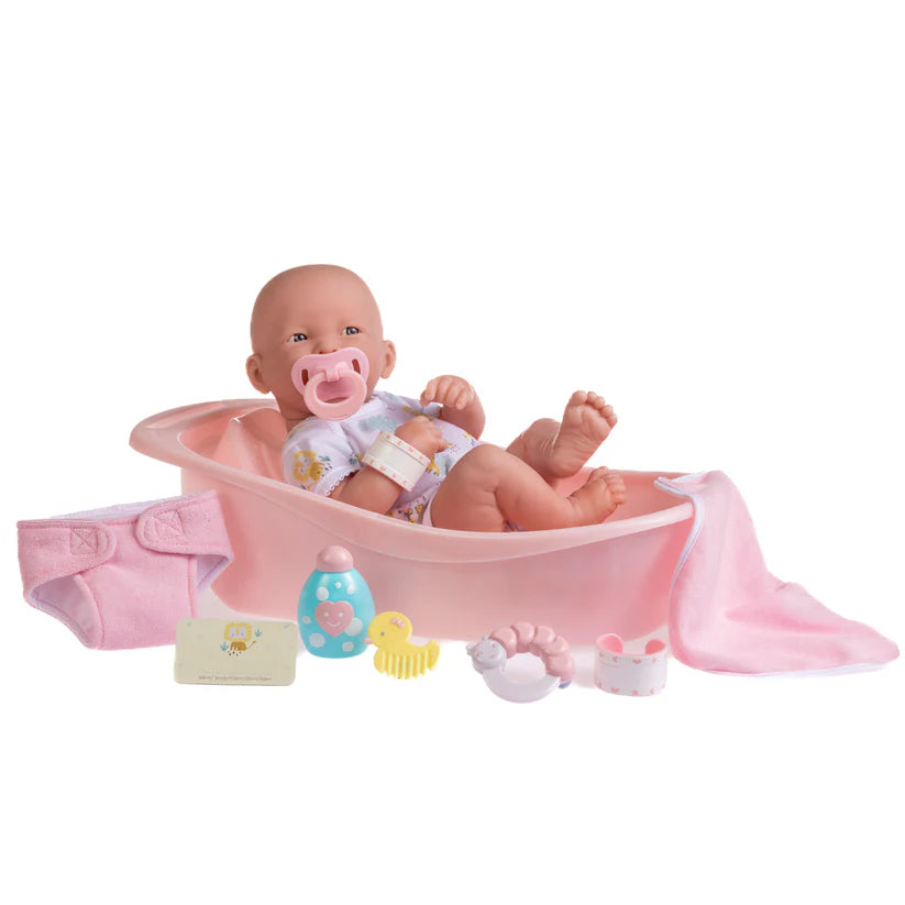 La Newborn Baby Doll 14" Deluxe Bath Set For Ages 2+