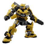 Blokees Transformers Bumblebee model kit figure in yellow and black with glowing blue eyes