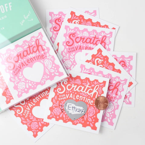 Scratch-Off Valentine Cards- Floral for Ages 6+