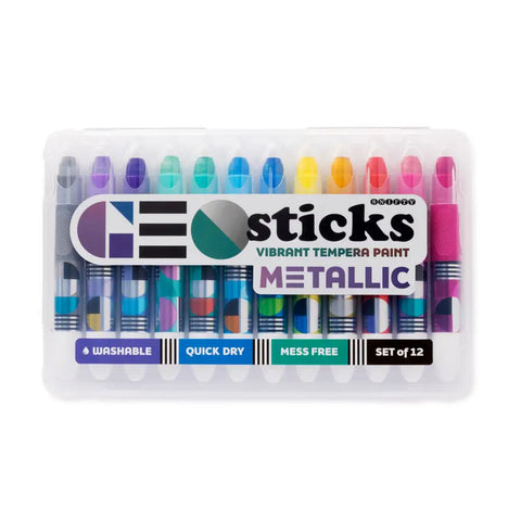 Geo Sticks | Metallic Tempera | Paint Set of 12 - 1