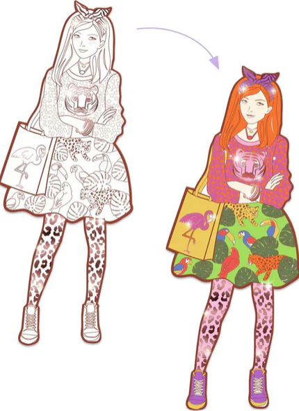 Demoiselle Nina & Friends Paper Dolls Coloring Sheets For Ages 6+