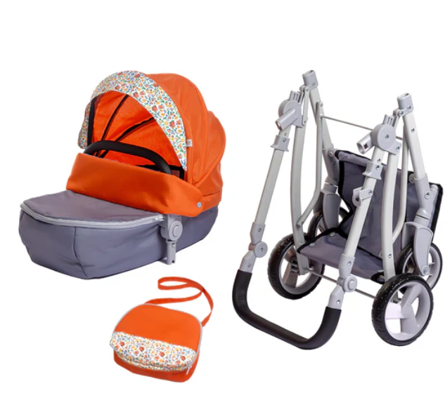 Berenguer Boutique Playtime | Deluxe Folding Sports Pram Stroller For Ages 3+