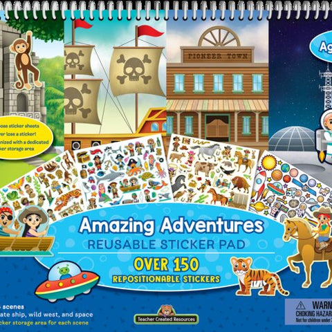 Teacher Creative Resources | Amazing Adventures Reusable Sticker Pad 3+ - CR Toys