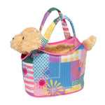 Patchwork Floral Sassy Sak W/Golden Retriever Dog Purse Plush For Ages 2+