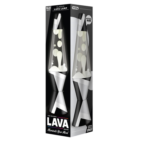 Lava Lamp | 14.5 Inch Polygon White Clear - 1