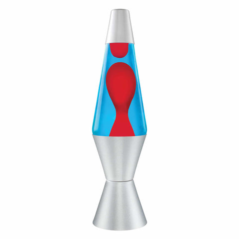 Lava Lamp | 14.5 Inch Red Blue Silver - 1