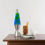 Lava Lamp | 14.5 Inch Yellow Blue Silver - 2