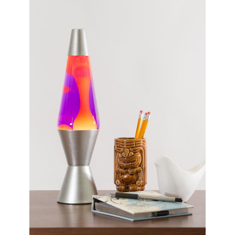 Lava Lamp | 14.5 Inch Yellow Purple Silver - 2