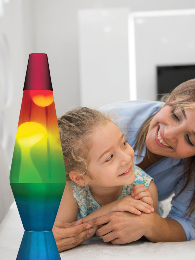 Lava Lamp | 14.5 Inch Rainbow Hand Painted Tricolor - 2
