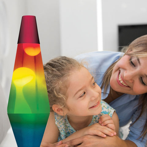 Lava Lamp | 14.5 Inch Rainbow Hand Painted Tricolor - 1