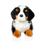 Douglas Cuddle Toys Trooper Bernese Mountain Dog stuffed animal plush sitting upright on white background