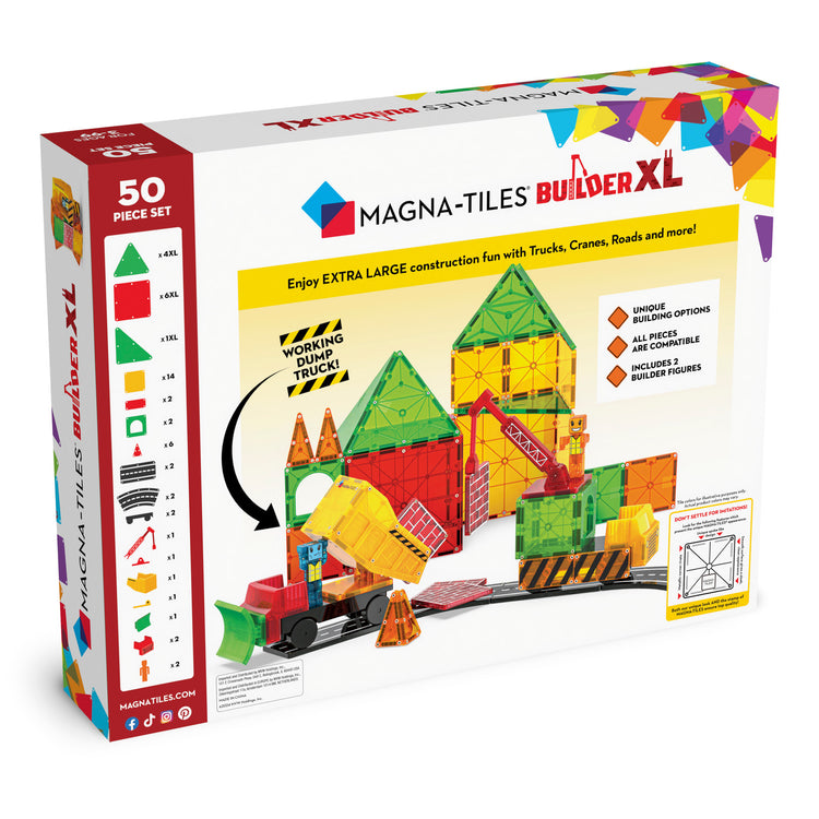 Magna-Tiles Builder Xl 50 Pc Set For Ages 3+