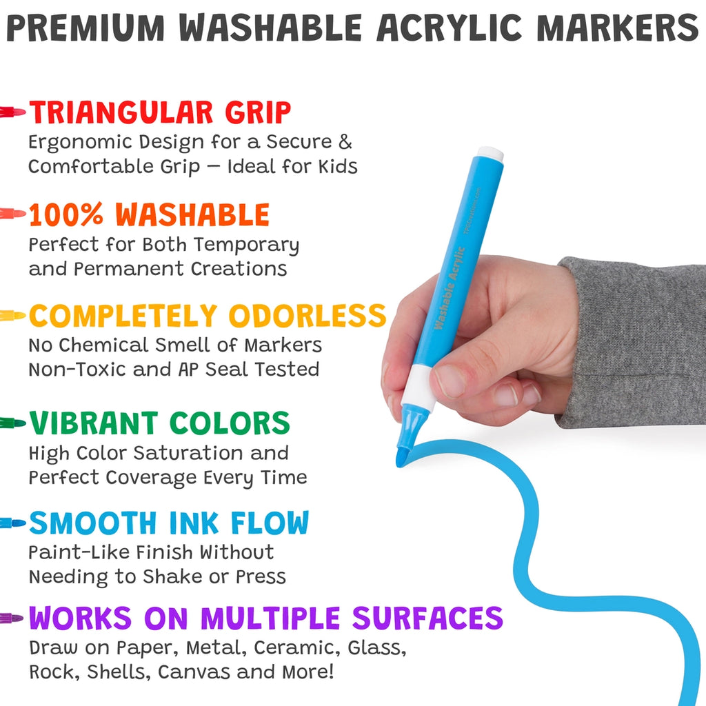 Magic Stix Washable Acrylic Markers 12 pk | TPG-496