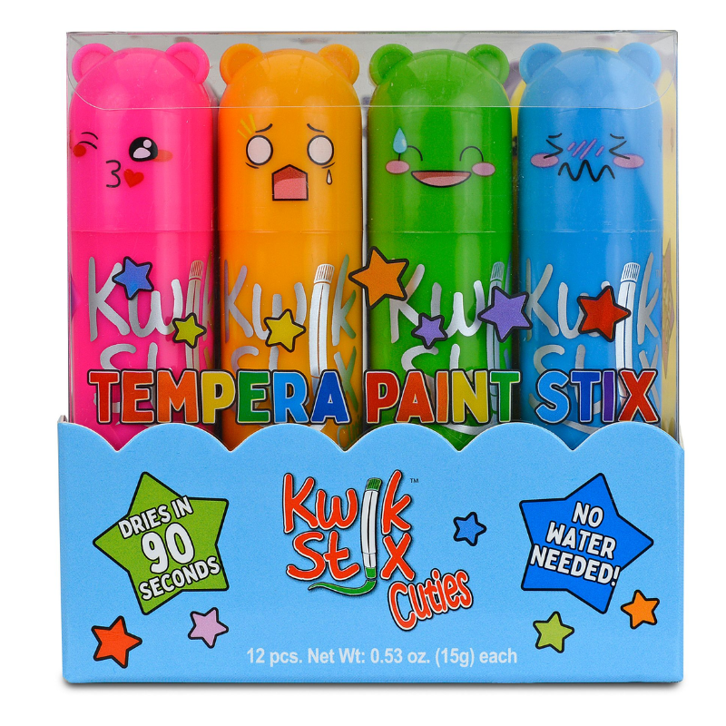 Kwik Stix Cuties Tempera Paint Stix set of 12 colors in cute bear-shaped sticks
