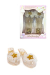 Great Pretenders Reigning Beauty gold glitter high heel dress-up shoes for children with star embellishment