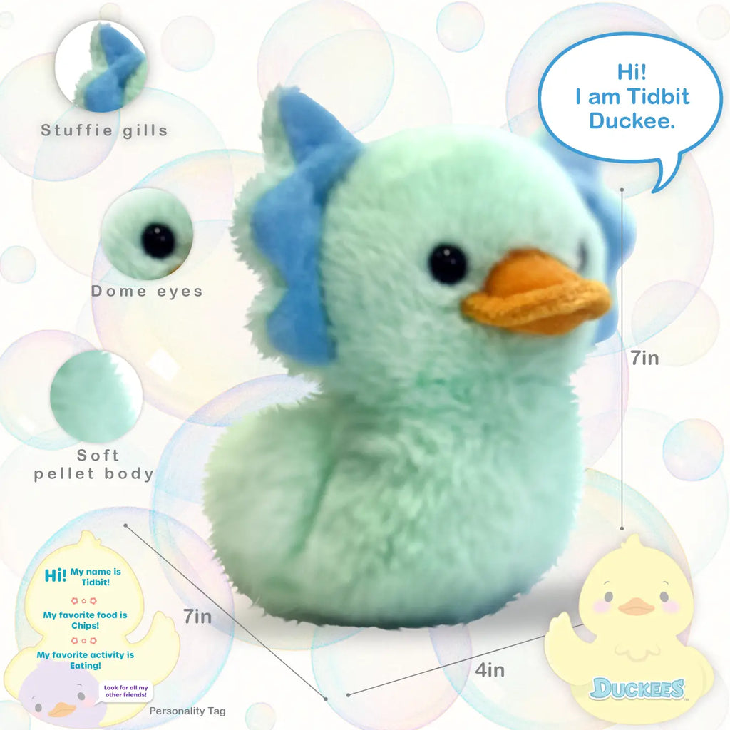 Plush | 7" Tidbit Plush Duckee Axolotyl - 3