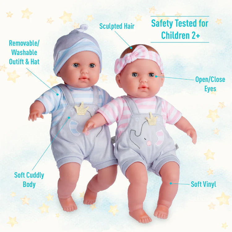 Berenguer Boutique Baby Doll Twins Gift Set 15" For Ages 2+