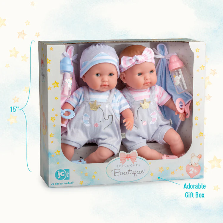 Berenguer Boutique Baby Doll Twins Gift Set 15" For Ages 2+