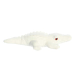 White albino alligator stuffed plush toy with red eyes and textured spines
