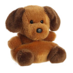 Palm Pals Ruff Ruff Puppy plush toy, golden brown stuffed dog with floppy ears seated upright