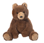 JJ Brown Bear Jumbo plush stuffed animal seated on white background facing forward